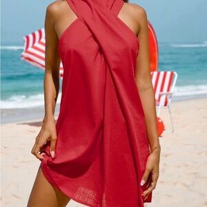 Cupshe Vibrant Red Halter Dress